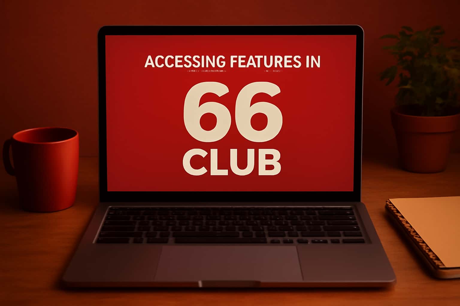 Informational scene depicting the 66 Club app features access.