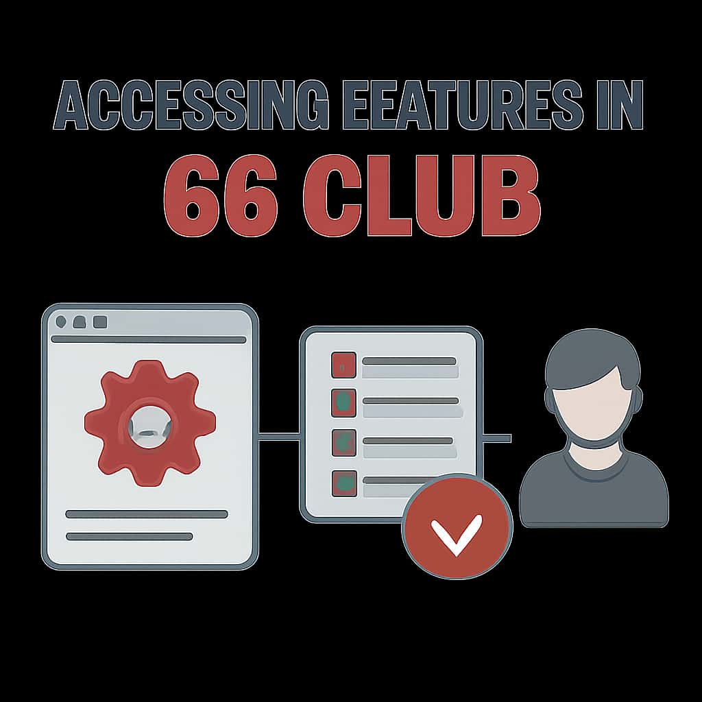 Diagram illustrating how to access features in 66 Club.