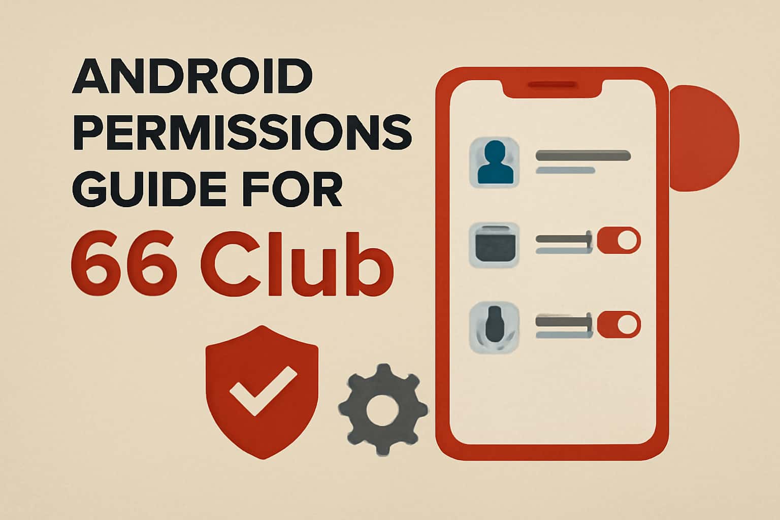 A visual representation of Android permissions specifically for the 66 Club app.