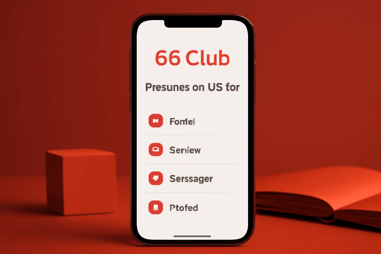An informational visual representation of the 66 Club features on iOS.