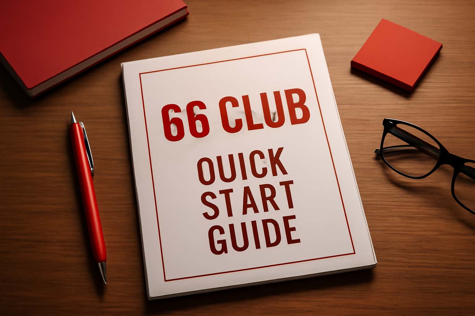 An informative scene showcasing the 66 Club Quick Start Guide.