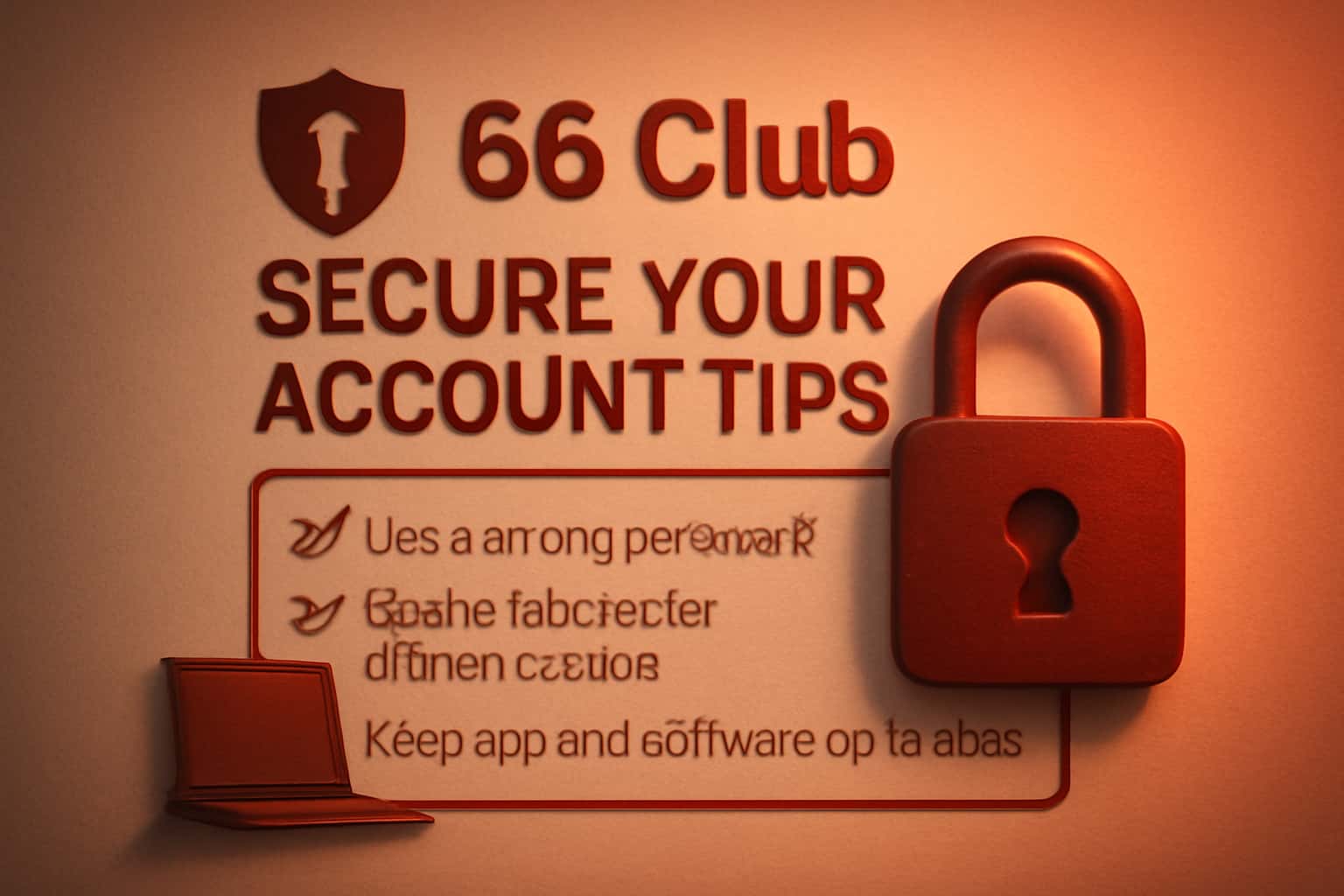 An informative visual representation of securing a 66 Club account.