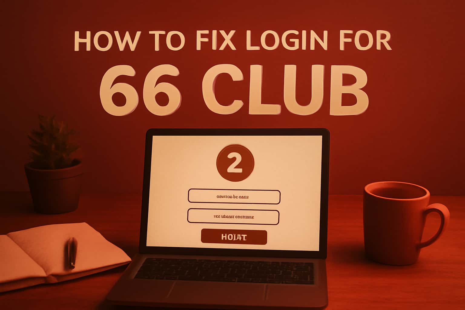 Informational scene about fixing login issues for 66 Club.